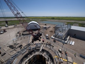 One of the mine shafts under construction at BHP Billiton's Jansen potash mine east of Saskatoon.