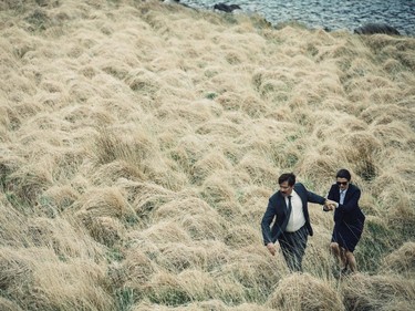 Colin Farrell as David and Rachel Weisz as Short Sighted Women in "The Lobster."