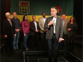 Speaking to a group of supporters and artists at La Troupe Du Jour in Saskatoon on Thursday, Leader of the Saskatchewan NDP Cam Broten pledged to increase funding to art and cultural industries out of the film sector in Saskatchewan by 50 per cent if elected on April 4, 2016. Morgan Modjeski/The Saskatoon StarPhoenix