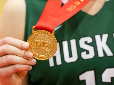 The University of Saskatchewan Huskies captured their first-ever Canadian Interuniversity Sport women's basketball championship title and Bronze Baby trophy Sunday with a 85-71 victory over the Ryerson Rams at Fredericton, N.B. Photo James West Photography for CIS