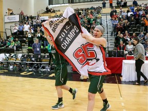 The University of Saskatchewan Huskies captured their first-ever Canadian Interuniversity Sport women's basketball championship title and Bronze Baby trophy Sunday with a 85-71 victory over the Ryerson Rams at Fredericton, N.B. Photo James West Photography for CIS