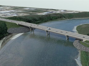 An artist's rendering of  the north commuter bridge.