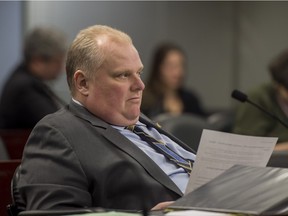 Rob Ford participates in a committee meeting at City Hall in Toronto, Ontario, Monday January 4, 2016.