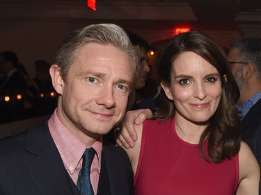 Martin Freeman and producer/actor Tina Fey attend the "Whiskey Tango Foxtrot" world premiere after party at Tavern on the Green on March 1, 2016 in New York City.