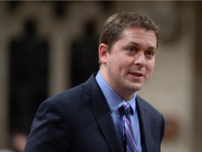 Conservative MP Andrew Scheer asks a question during Question Period in the House of Commons in Ottawa, Monday, April 11, 2016. THE CANADIAN PRESS/Adrian Wyld