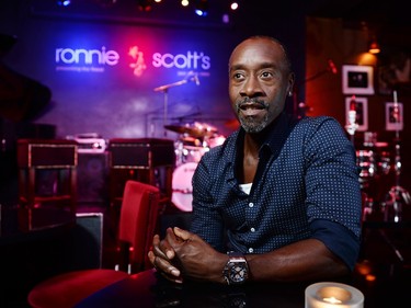 Don Cheadle, who directs and stars as Miles Davis in "Miles Ahead" at Ronnie Scott's Jazz Club on April 5, 2016 in London, England.