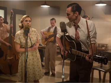 Elizabeth Olsen as Audrey Williams and Tom Hiddleston as Hank Williams in "I Saw The Light."