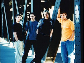 A 2001 promo photo of Streetnix featuring Corey Slutsky (from left), Tony Hughes, Aaron Genest and BJ Harris.