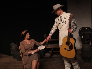 Cherry Jones as Lillie Williams and Tom Hiddleston as Hank Williams in "I Saw The Light."