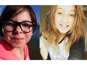 Lotus Sayers (left) and Rebekah Leeming, both 11 years old, have been missing since 3:30 p.m. Wednesday, according to Saskatoon police.