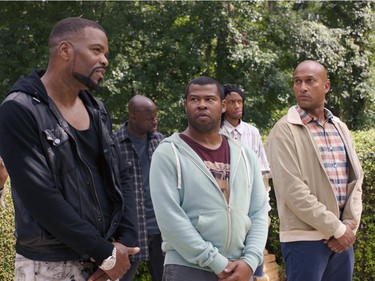 L-R: Method Man as Cheddar, Jamar Malachi Neighbors as Stitches, Jordan Peele as Rell, Darrell Britt-Gibson as Trunk and Keegan-Michael Key as Clarence in "Keanu."