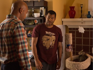 Keegan-Michael Key as Clarence Goobril (L) and Jordan Peele as Rell Williams in "Keanu."