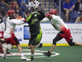 The Saskatchewan Rush play Game 2 of the of the Western Conference Final against the Calgary Roughnecks in Saskatoon on Saturday.