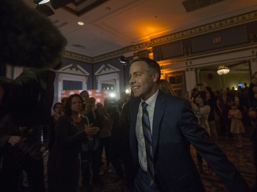 NDP leader Cam Broten speaks to supporters at the Saskatchewan NDP election headquarters for Saskatoon at the Bessborough Hotel, April 4, 2016.