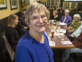 Maureen Cline stands for a photograph prior to the Memory Writers meeting at Smitty's in Market Mall on Monday, April 11th, 2016.