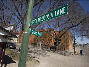 A block of Avenue M South at 20th St. W. has been renamed to Sister Theodosia Lane.