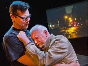 Danny Knight (left) and Blaine Hart perform a scene from Donny Won't Die as part of Short Cuts: 10-Minute Play Festival.