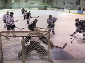 The ASHL is in full gear during the 2017-18 season in Saskatoon. File photo of hockey in action.