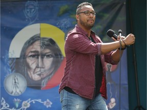 Ex-CFL player JR LaRose, shown last summer in Saskatoon, is back in town this week to facilitate a program aimed at fighting violence against women.