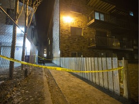 Police tape and a police vehicle surround an apartment building in the 100 block of Avenue O South on Thursday, March 31st, 2016. A man was found with life-threatening injuries at approximately 1:00 P.M. on March 30, 2016. Friends identified the victim as Adam St. Denis, 24, and police say died in hospital a day later.