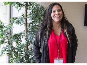 Tanya Hounsell poses for a portrait during an opioid therapy conference at the Travelodge Hotel in Saskatoon on April 23, 2016.