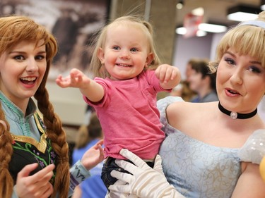 1.5-year-old Sadie Preston has fun at the Make a Wish event at Royal University Hospital in Saskatoon, April 27, 2016.