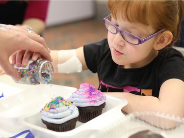 Six-year-old Callie Wilcox has fun at the Make a Wish event at Royal University Hospital in Saskatoon, April 27, 2016.