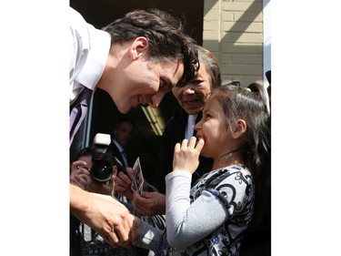 Prime Minister Justin Trudeau visits the YWCA Trade Journey Program at Saskatchewan Polytechnic in Saskatoon, April 27, 2016.