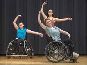 Christine Scherr (from left), Megan Andal and Rachel Bindle perform a number with the Agility Ballet Company in Saskatoon.