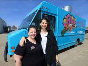 Erin Sader, right, and Rebel Melt food truck owner Marla Mullie are helping to launch the Saskatoon Food Truck Association.