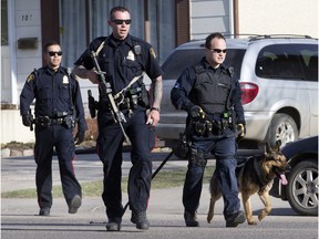 There was a large police presence during a pursuit of multiple suspects around Clancy Drive and Appleby Place on April 20, 2016