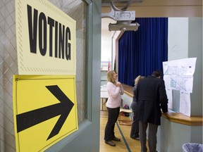 Civic election voting in Saskatoon at Queen Elizabeth School Wednesday, October 24, 2012.