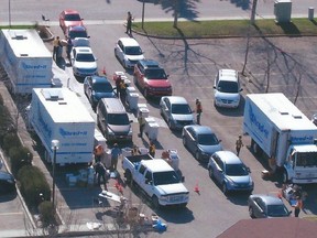 The 2015 Big Shred in the parking lot of McClure United Church as seen through the camera lens of Dennis Johnson, a resident of McClure Tower.