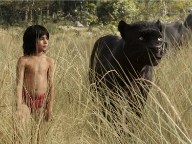 Mowgli and Bagheera in "The Jungle Book."