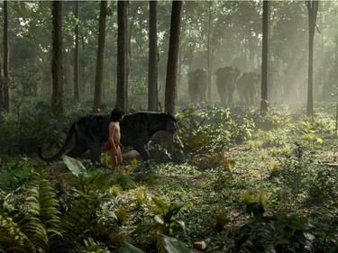 Mowgli and Bagheera in "The Jungle Book."
