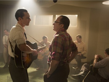 Tom Hiddleston as Hank Williams and Bradley Whitford as Fred Rose in "I Saw The Light."