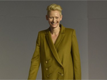 Actor Tilda Swinton attends the Apple Store Soho Presents Meet The Filmmaker: Tilda Swinton And Luca Guadagnino, "A Bigger Splash" at Apple Store Soho on April 22, 2016 in New York City.