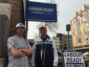 Brothers David (left) and Adrian Daniels are finishing jail terms at a halfway house and struggling to find work, which they attribute to the downturn in Saskatchewan's economy.