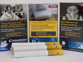 Cigarettes with a squeezable menthol capsule inside the filter are displayed in Toronto on November 18, 2015.