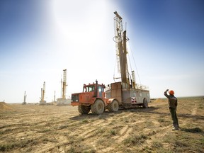 In situ recovery operations at the Inkai uranium facility in Kazakhstan are seen in this undated handout photo