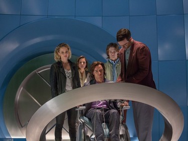 L-R: Jennifer Lawrence, Rose Byrne, James McAvoy, Lucas Till and Nicholas Hoult star in "X-Men: Apocalypse."