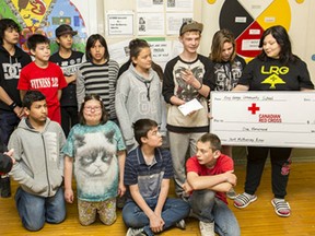 The Grade 8 class at King George Community School in Saskatoon donated $1,000 from its graduation ceremony fund to the Red Cross relief efforts after fires forced the evacuation of nearly 90,000 people from the northern Alberta community