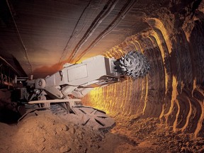 Underground operations at Potash Corp. of Saskatchewan's Lanigan mine are pictured in this undated handout photo.