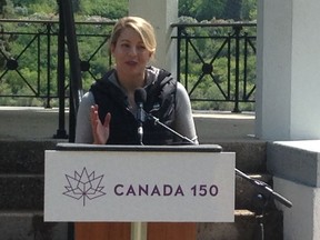 Minister of Canadian Heritage Melanie Joly was in Saskatoon Wednesday pledging money for the creation of the ultimate list of Canadian physical activities. May 25, 2016 (Andrea Hill, Saskatoon StarPhoenix)