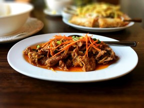 Golden Pagoda beef with lemon grass and ginger.