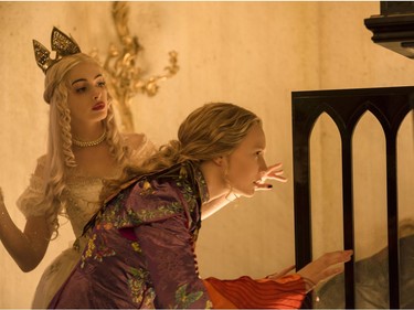 Anne Hathaway is the White Queen and Mia Wasikowska is Alice in Disney's ALICE THROUGH THE LOOKING GLASS, an all new adventure featuring the unforgettable characters from Lewis Carroll's beloved stories.