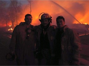 Ryan, Terry and Tyler Carnochan are battling the wildfire in Fort McMurray.