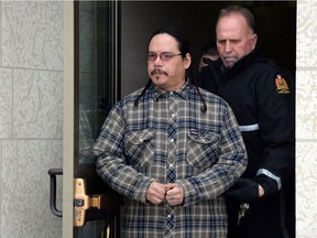 Richard Daniel Wolfe leaves Court of Queen's Bench in Regina in January 2016.