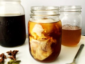 Cold Brew Coffee Concentrate and Chai Simple Syrup.