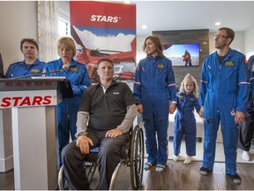 Jason Simpson spoke at the launch of a STARS fundraiser lottery Thursday about how a STARS air ambulance crew saved his life.